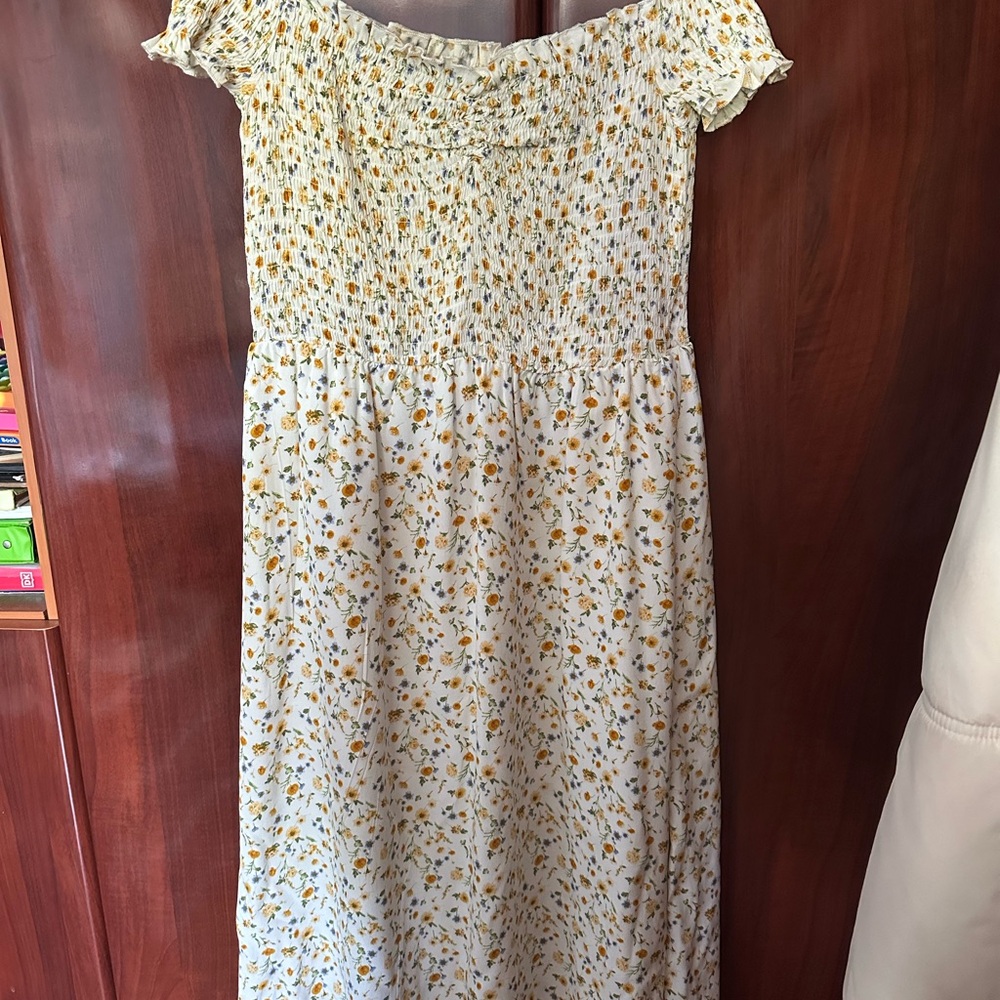 Floral Off-Shoulder Midi Dress